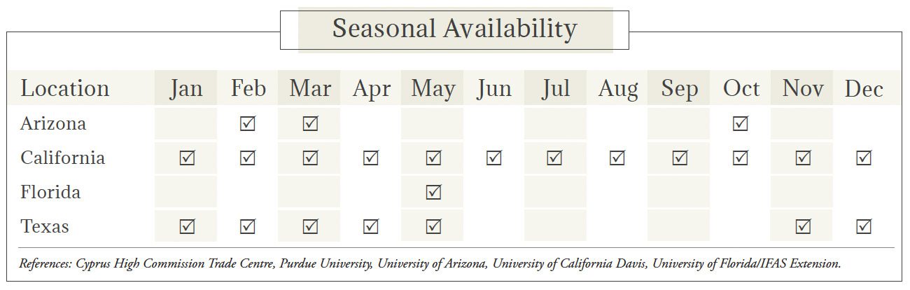 Parsley Seasonal Availability Chart