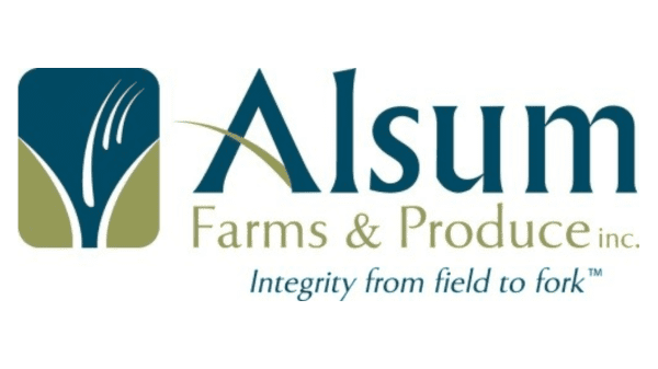 Alsum Farms & Produce logo with Integrity from field to fork slogan.