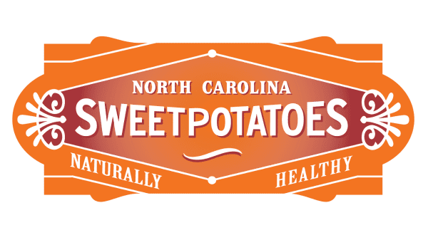 North Carolina Sweet Potatoes logo with naturally healthy slogan.