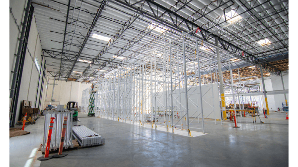 Inside of Plenty's Compton, CA building which will be the highest-output, vertical indoor farm.