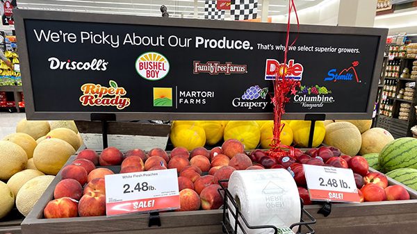 branded produce display