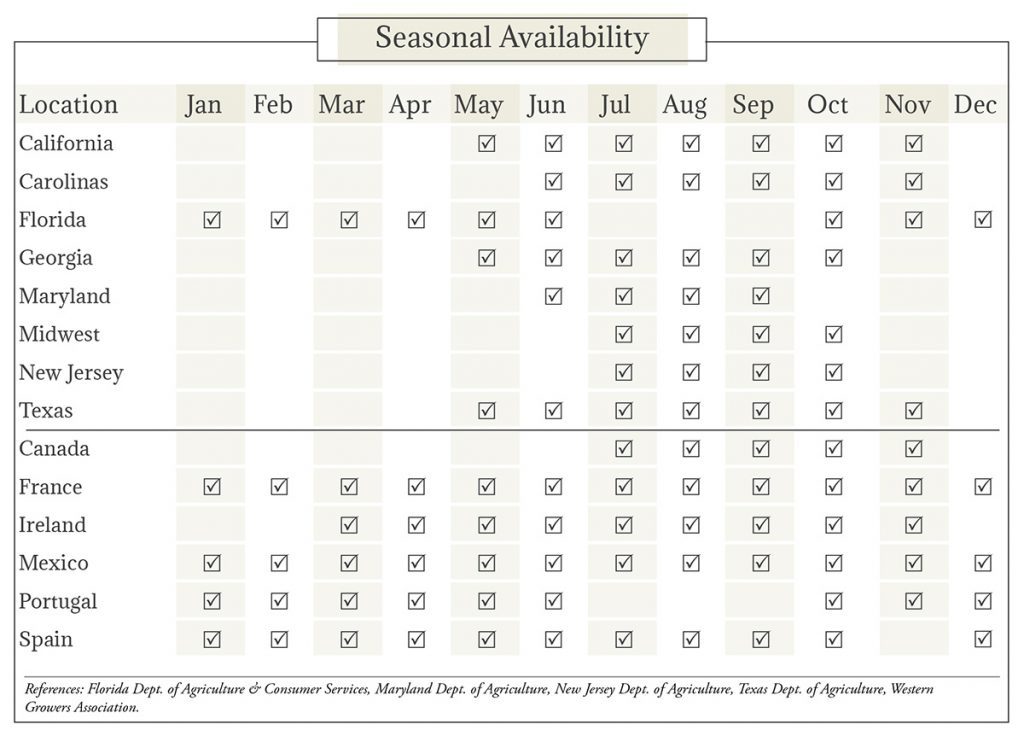 Tomatoes Seasonal Availability Chart
