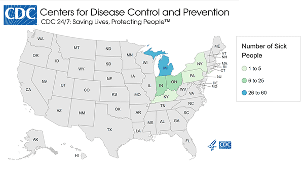 cdc e coli outbreak map update