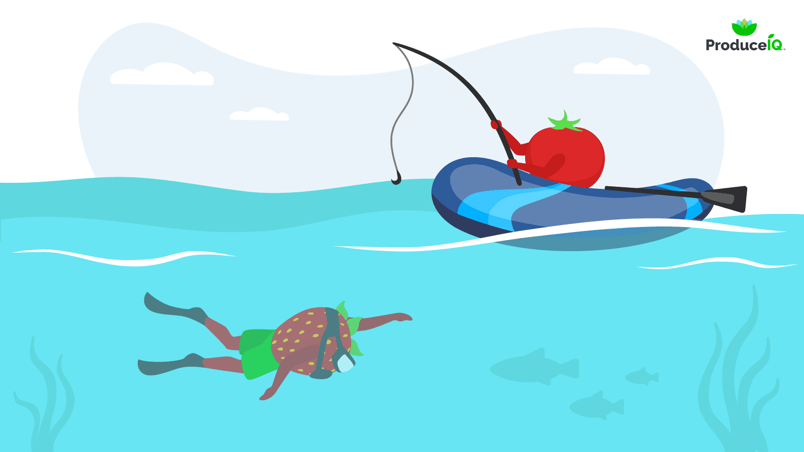 Diving-strawberry-and-fishing-tomato
