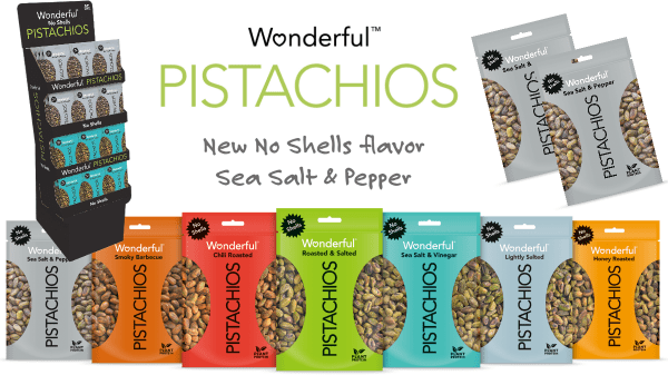 Wonderful Pistachios No Shells debuts new Sea Salt & Pepper flavor