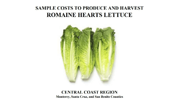 romaine lettuce cost study