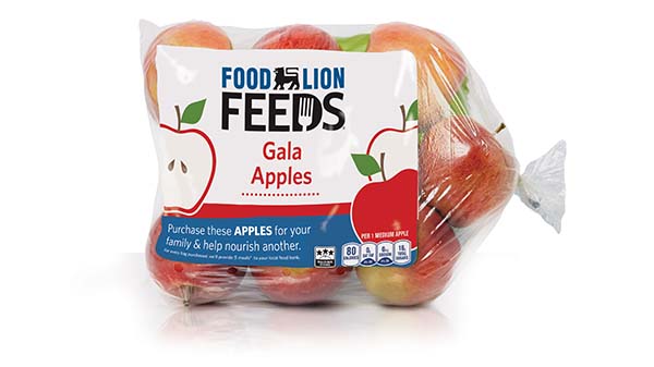 food lion feeds apple bag