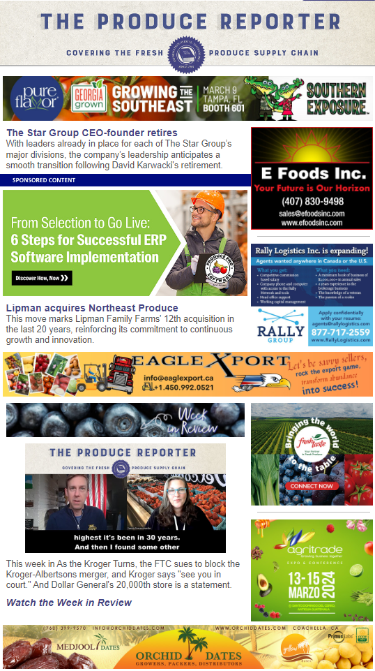 The Produce Reporter Newsletter screen shot